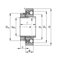 Rodamiento 1307-K-TVH-C3 + H307 FAG