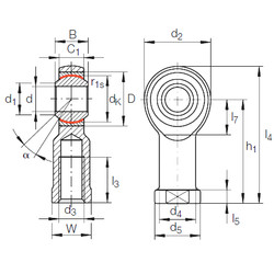 Rodamiento GIKFR 6 PW INA