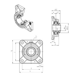 Rodamiento UKFE208H SNR